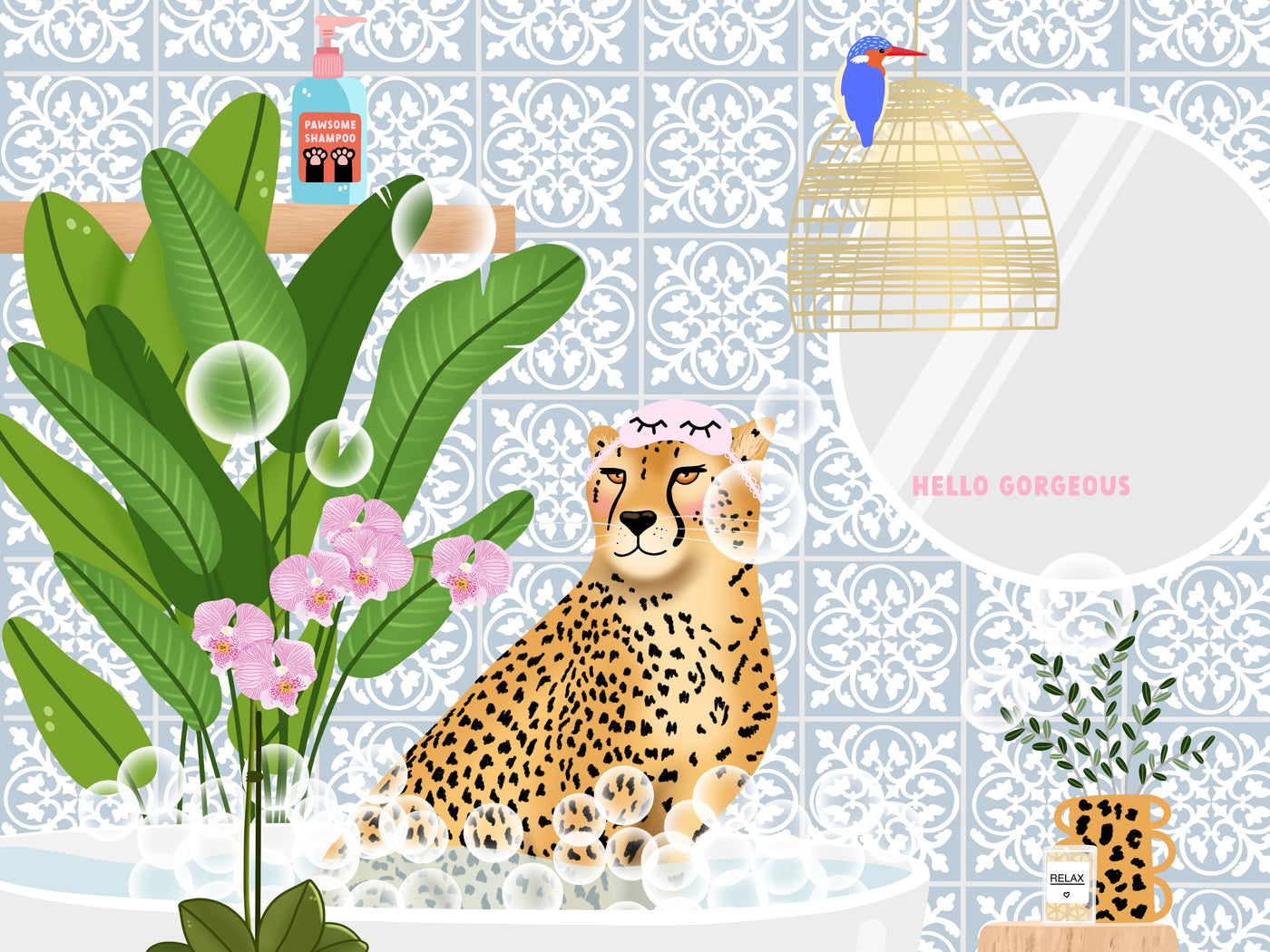 Cheetah Bathtub Print