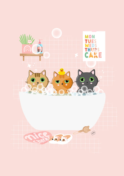 Custom Cat Bath Portrait