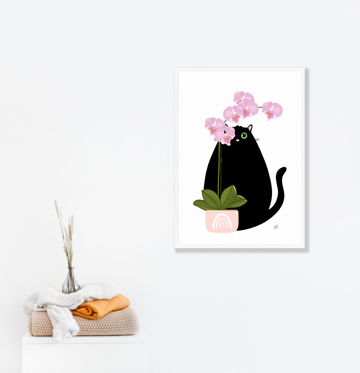 Black Cat Orchid Print